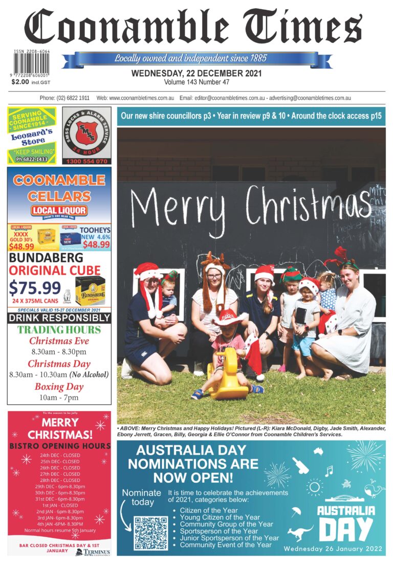 Smiths Christmas Hours 2022 December 22, 2021 | The Coonamble Times